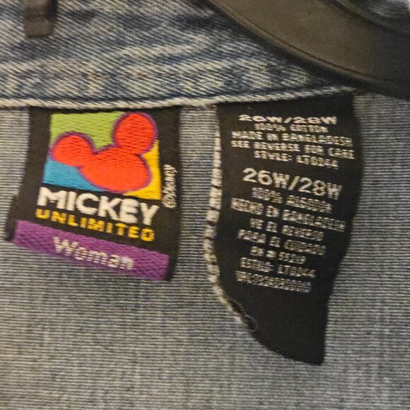 Disney Unlimited Theme Park cotton blue button-up Novelty Mickey Mouse top 26 - Picture 6 of 11